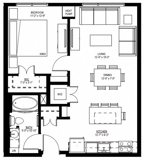 1500 Nicollet_1 Bedroom K  at 1500 Nicollet, Minneapolis, MN, 55403